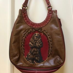 Isabella Fiore Leather Shoulder Hobo Bag